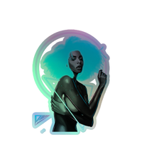Cyber Goddess Sticker 5in