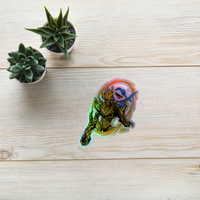Groot and Jeff Holographic sticker 5in